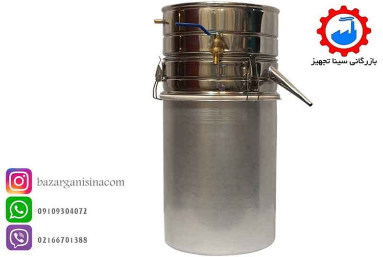 عکس اصلی دستگاه عرقگیری یا گلابگیری 20 لیتری لوله کوتاه