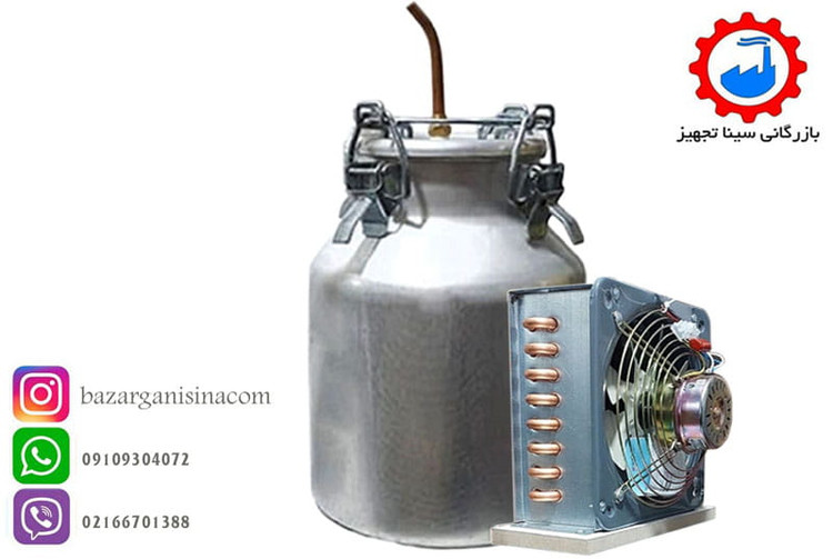 دیگ عرق گیری یا گلاب گیری 15 لیتری در کنار کندانسور مسی برقی