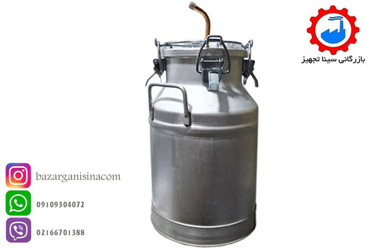 دیگ آلومینیومی دستگاه عرق گیری یا گلاب گیری جهت تقطیر 25 لیتری