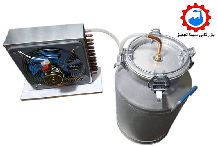 دیگ عرقگیر یا گلابگیر 50 لیتری برقی همراه با کندانسور مسی سایز یک سوم