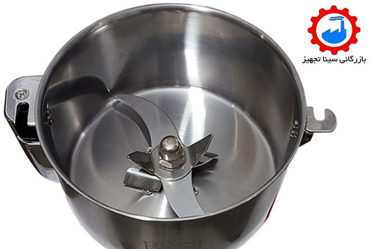 کاسه یا مخزن به همراه تیغه ها و میکروسوئیچ استیل آسیاب بست 350 گرمی عطاری گهواره ای مخصوص ادویه جات مدل BEST 350A